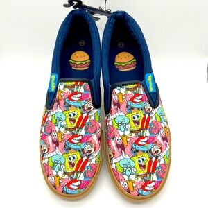 SpongeBob SquarePants Men's Denim Slip On Size 11.5 Krusty Krab Nickelodeon